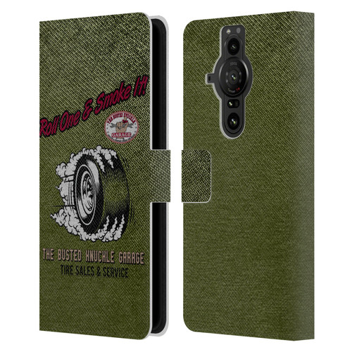 Busted Knuckle Garage Graphics Tire Leather Book Wallet Case Cover For Sony Xperia Pro-I