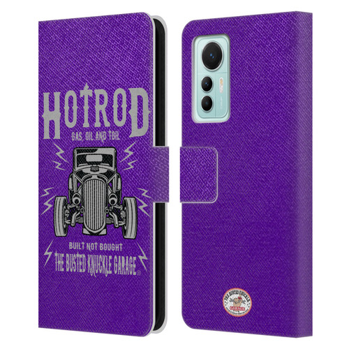 Busted Knuckle Garage Graphics Hot Rod Leather Book Wallet Case Cover For Xiaomi 12 Lite