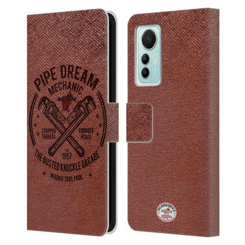 Busted Knuckle Garage Graphics Pipe Dream Leather Book Wallet Case Cover For Xiaomi 12 Lite