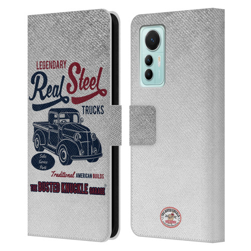 Busted Knuckle Garage Graphics Real Steel Leather Book Wallet Case Cover For Xiaomi 12 Lite