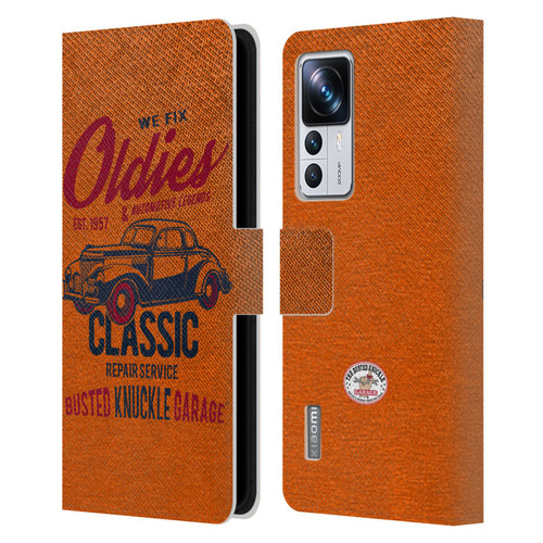 Busted Knuckle Garage Graphics Classic Leather Book Wallet Case Cover For Xiaomi 12T Pro