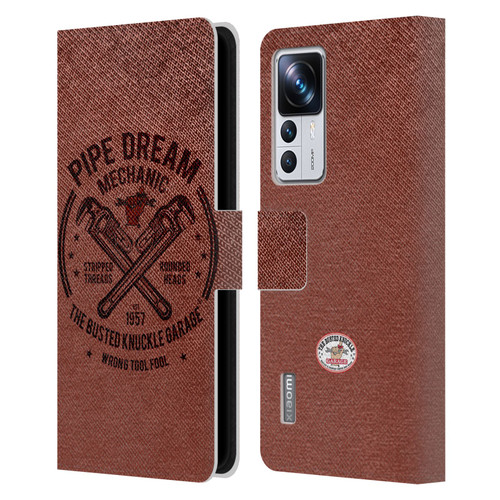 Busted Knuckle Garage Graphics Pipe Dream Leather Book Wallet Case Cover For Xiaomi 12T Pro