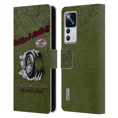 Busted Knuckle Garage Graphics Tire Leather Book Wallet Case Cover For Xiaomi 12T Pro
