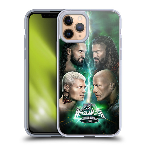WWE Wrestlemania 40 Key Art Poster Soft Gel Case for Apple iPhone 11 Pro