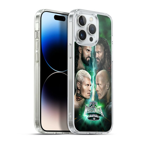 WWE Wrestlemania 40 Key Art Poster Soft Gel Case for Apple iPhone 13 Pro Max & MagSafe