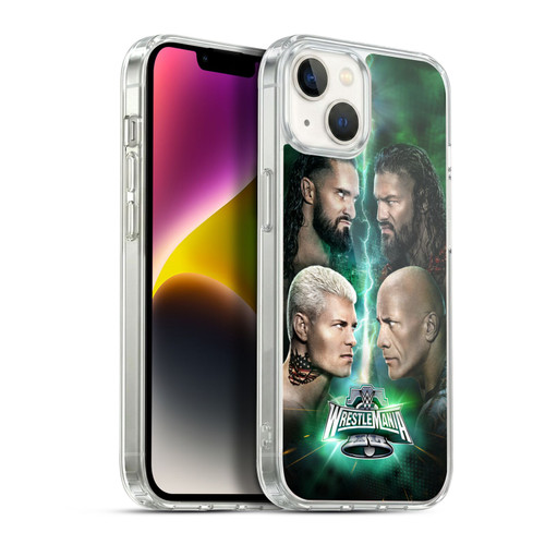 WWE Wrestlemania 40 Key Art Poster Soft Gel Case for Apple iPhone 14 Plus & MagSafe