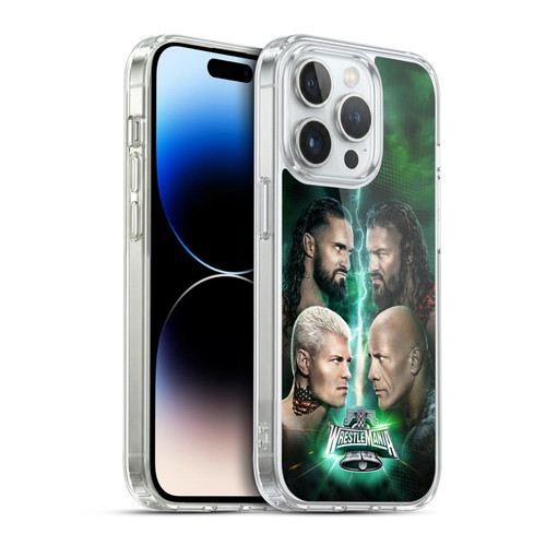 WWE Wrestlemania 40 Key Art Poster Soft Gel Case for Apple iPhone 14 Pro & MagSafe