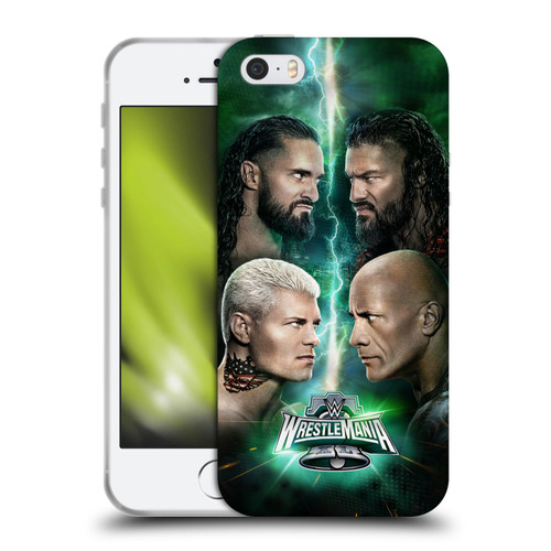 WWE Wrestlemania 40 Key Art Poster Soft Gel Case for Apple iPhone 5 / 5s / iPhone SE 2016