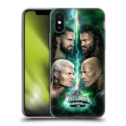WWE Wrestlemania 40 Key Art Poster Soft Gel Case for Apple iPhone X / iPhone XS