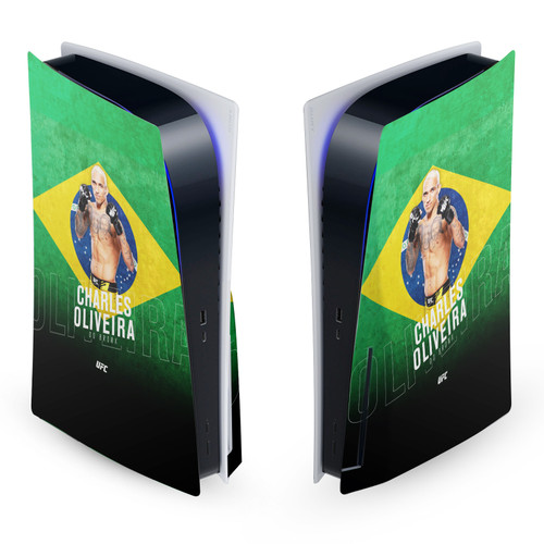 UFC Charles Oliveira Brazil Flag Vinyl Sticker Skin Decal Cover for Sony PS5 Disc Edition Console