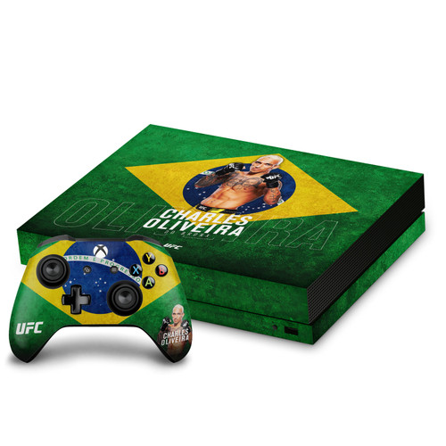 UFC Charles Oliveira Brazil Flag Vinyl Sticker Skin Decal Cover for Microsoft Xbox One X Bundle