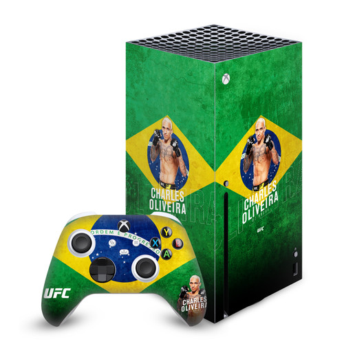 UFC Charles Oliveira Brazil Flag Vinyl Sticker Skin Decal Cover for Microsoft Series X Console & Controller