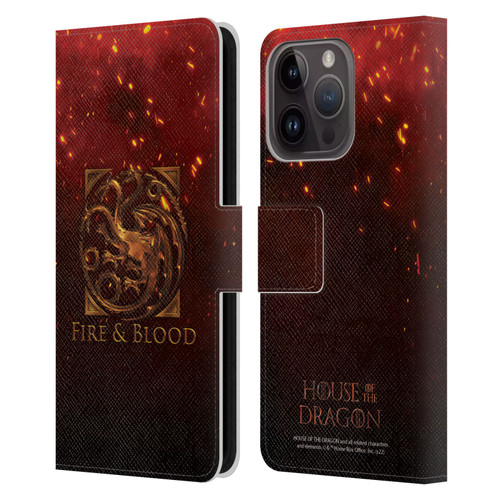 House Of The Dragon: Television Series Key Art Targaryen Leather Book Wallet Case Cover For Apple iPhone 15 Pro