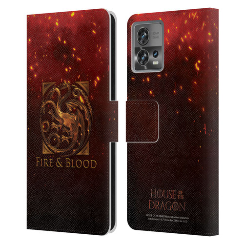 House Of The Dragon: Television Series Key Art Targaryen Leather Book Wallet Case Cover For Motorola Moto Edge 30 Fusion