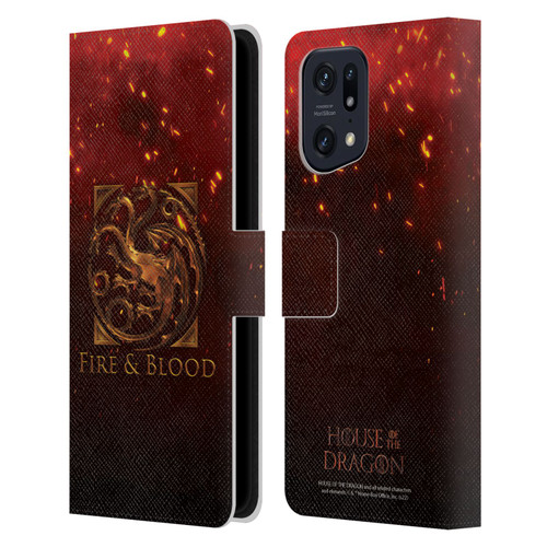 House Of The Dragon: Television Series Key Art Targaryen Leather Book Wallet Case Cover For OPPO Find X5