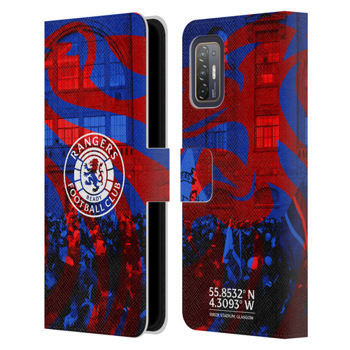 Rangers FC Crest Logo Stadium Leather Book Wallet Case Cover For HTC Desire 21 Pro 5G