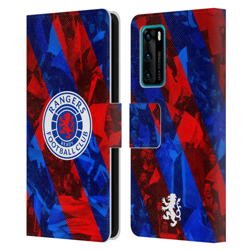 Rangers FC Crest Stadium Stripes Leather Book Wallet Case Cover For Huawei P40 5G