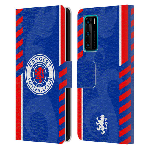 Rangers FC Crest Stripes Leather Book Wallet Case Cover For Huawei P40 5G