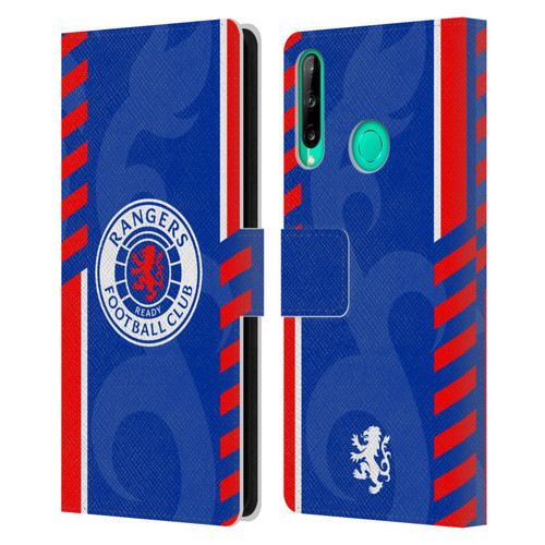 Rangers FC Crest Stripes Leather Book Wallet Case Cover For Huawei P40 lite E