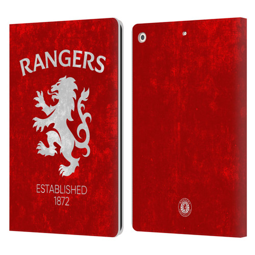 Rangers FC Crest Lion Rampant Leather Book Wallet Case Cover For Apple iPad 10.2 2019/2020/2021