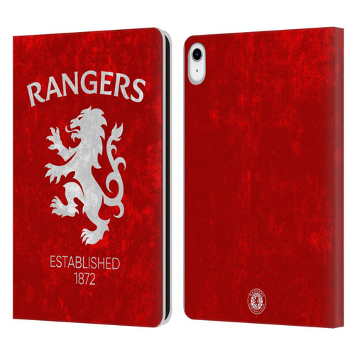 Rangers FC Crest Lion Rampant Leather Book Wallet Case Cover For Apple iPad 10.9 2022/2025