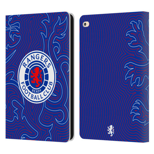 Rangers FC Crest Lion Pinstripes Pattern Leather Book Wallet Case Cover For Apple iPad Air 2 (2014)