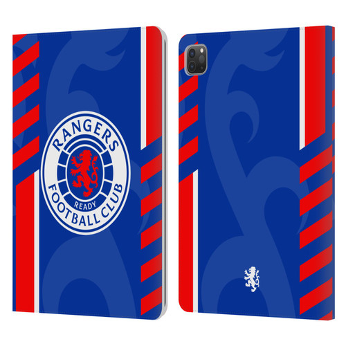 Rangers FC Crest Stripes Leather Book Wallet Case Cover For Apple iPad Pro 11 2020 / 2021 / 2022