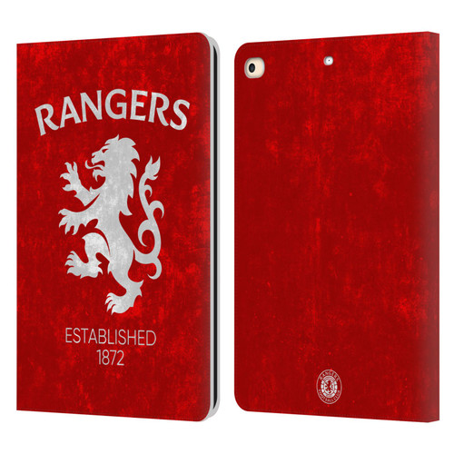 Rangers FC Crest Lion Rampant Leather Book Wallet Case Cover For Apple iPad 9.7 2017 / iPad 9.7 2018