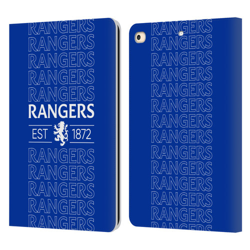 Rangers FC Crest Typography Leather Book Wallet Case Cover For Apple iPad 9.7 2017 / iPad 9.7 2018