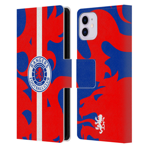 Rangers FC Crest Lion Rampant Pattern Leather Book Wallet Case Cover For Apple iPhone 11