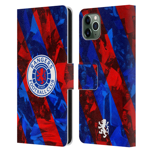 Rangers FC Crest Stadium Stripes Leather Book Wallet Case Cover For Apple iPhone 11 Pro Max