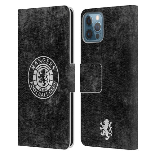 Rangers FC Crest Distressed Leather Book Wallet Case Cover For Apple iPhone 12 / iPhone 12 Pro