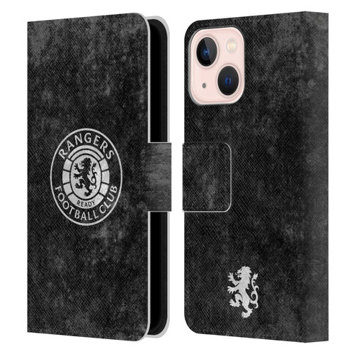 Rangers FC Crest Distressed Leather Book Wallet Case Cover For Apple iPhone 13 Mini