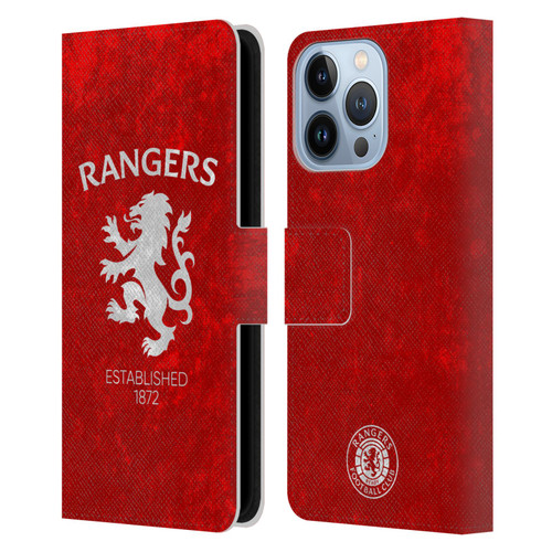 Rangers FC Crest Lion Rampant Leather Book Wallet Case Cover For Apple iPhone 13 Pro