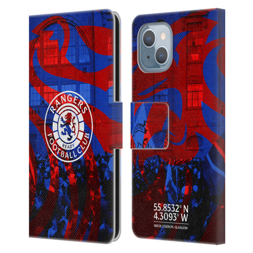 Rangers FC Crest Logo Stadium Leather Book Wallet Case Cover For Apple iPhone 14