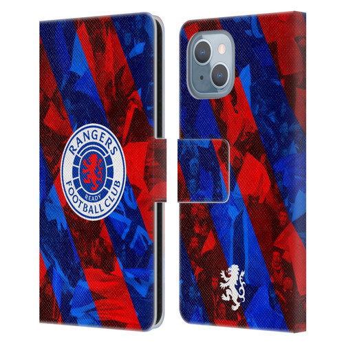 Rangers FC Crest Stadium Stripes Leather Book Wallet Case Cover For Apple iPhone 14