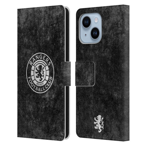 Rangers FC Crest Distressed Leather Book Wallet Case Cover For Apple iPhone 14 Plus