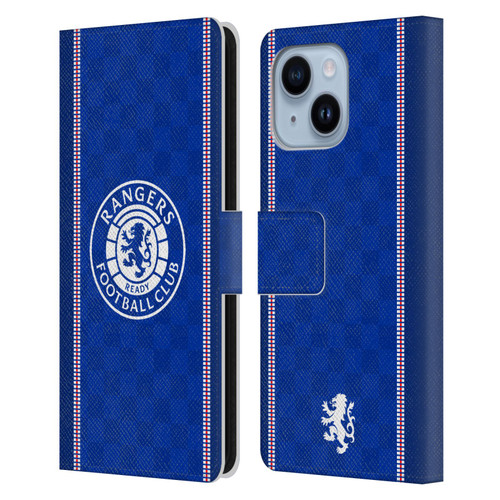 Rangers FC Crest Retro 1989 Home Kit Leather Book Wallet Case Cover For Apple iPhone 14 Plus