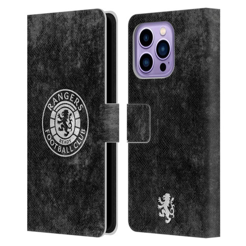 Rangers FC Crest Distressed Leather Book Wallet Case Cover For Apple iPhone 14 Pro Max