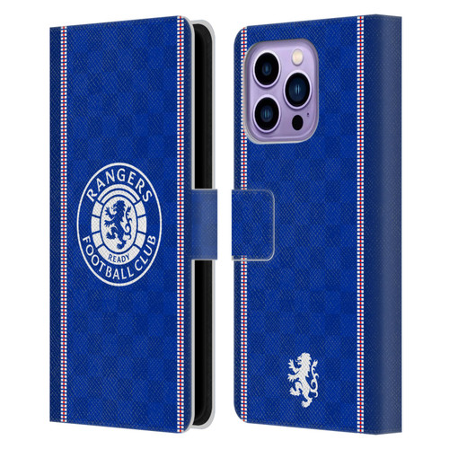Rangers FC Crest Retro 1989 Home Kit Leather Book Wallet Case Cover For Apple iPhone 14 Pro Max
