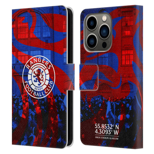 Rangers FC Crest Logo Stadium Leather Book Wallet Case Cover For Apple iPhone 14 Pro