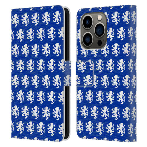 Rangers FC Crest Pattern Leather Book Wallet Case Cover For Apple iPhone 14 Pro