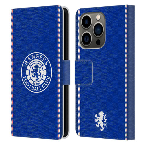 Rangers FC Crest Retro 1989 Home Kit Leather Book Wallet Case Cover For Apple iPhone 14 Pro