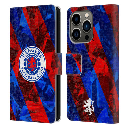 Rangers FC Crest Stadium Stripes Leather Book Wallet Case Cover For Apple iPhone 14 Pro