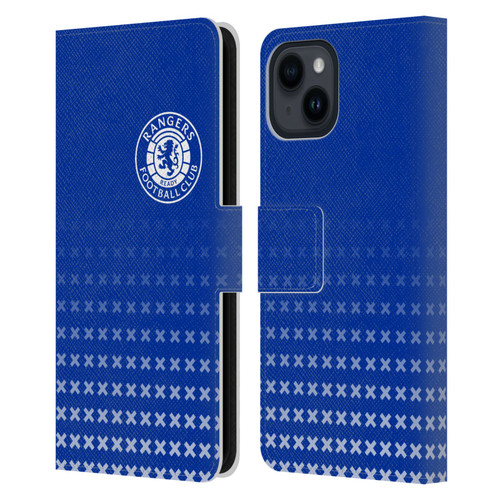 Rangers FC Crest Matchday Leather Book Wallet Case Cover For Apple iPhone 15