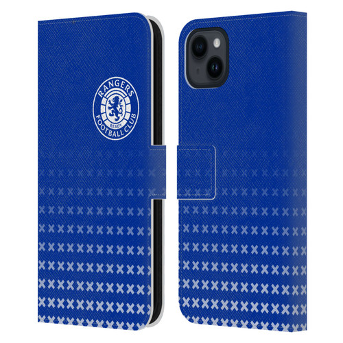 Rangers FC Crest Matchday Leather Book Wallet Case Cover For Apple iPhone 15 Plus