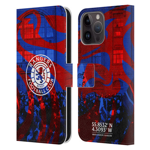 Rangers FC Crest Logo Stadium Leather Book Wallet Case Cover For Apple iPhone 15 Pro Max