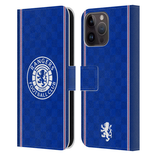 Rangers FC Crest Retro 1989 Home Kit Leather Book Wallet Case Cover For Apple iPhone 15 Pro Max