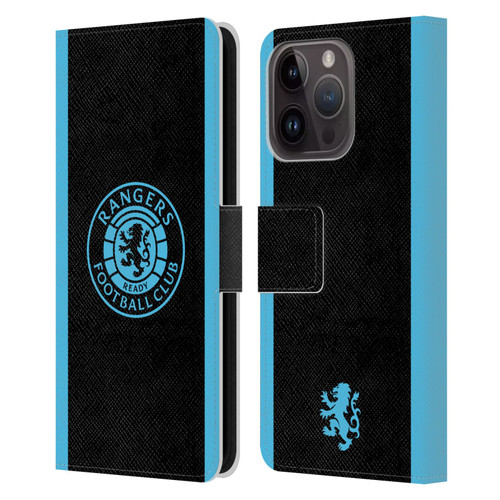 Rangers FC Crest Light Blue Leather Book Wallet Case Cover For Apple iPhone 15 Pro