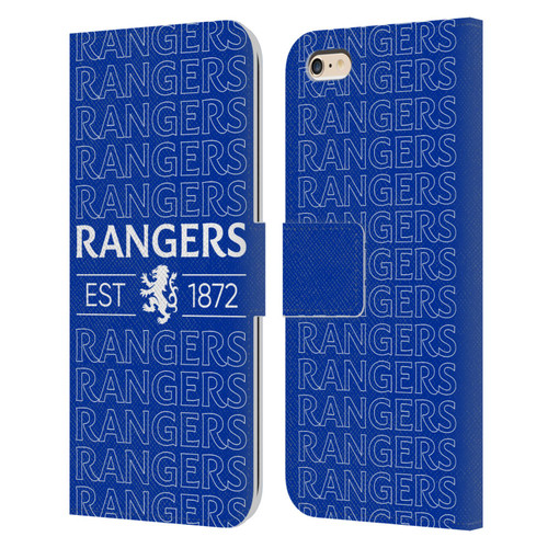 Rangers FC Crest Typography Leather Book Wallet Case Cover For Apple iPhone 6 Plus / iPhone 6s Plus